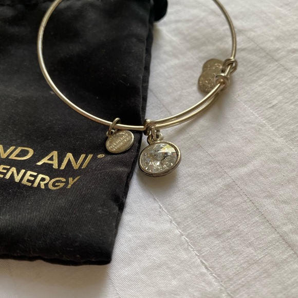 Alex and Ani Silver April Birthstone Diamond Bracelet - Picture 4 of 11
